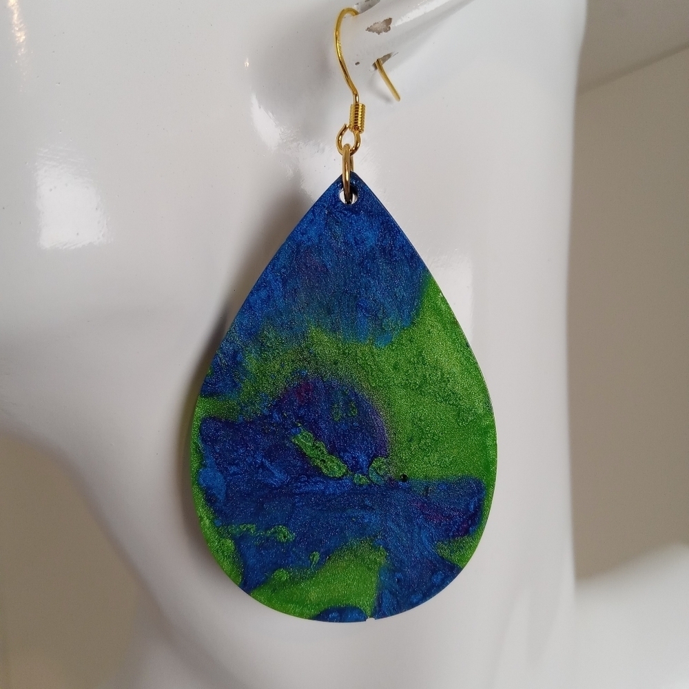 Colorful Teardrop Earrings - Picture 6 of 7